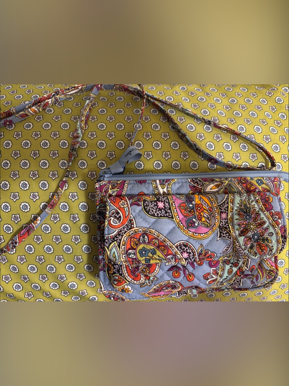 Vera Bradley Quilted Paisley Crossbody Bag in Light Blue & Multicolor